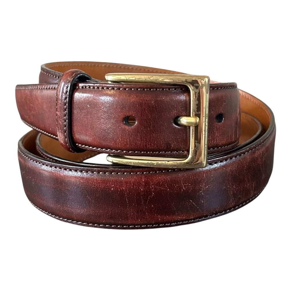 Trafalgar Hand Polished Cortina Leather Dress Belt 1101TF71-602 Men’s‎ 40 Brown